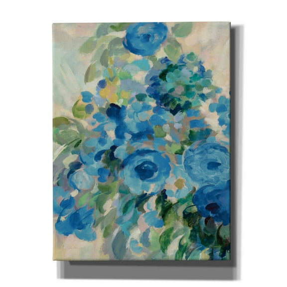 Epic Graffiti 'Flower Market II Blue' by Silvia Vassileva, Canvas Wall Art, 12"x16"