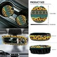 thumbnail image 6 of Renewold American Tribal Sunflower Car Seat Cover Set 12 PCS with Steering Wheel Cover Seat Belt Pad Armrest Cover Garbage Bin Air Vent Pocket Rearview Mirror Cover Coasters Keychain, 6 of 7
