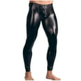 thumbnail image 4 of Pantalones moldeadores para hombre, informales, lisos, con cremallera, a la moda, elásticos, de cuero, 4 of 9