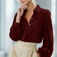 thumbnail image 7 of BLVB Womens Velvet Long Sleeve Button down Shirt Casual Retro Blouse Lapel Tunic Tops Fall Shacket Jacket, 7 of 7