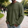 thumbnail image 7 of IAJDKMEK Long Sleeve Shirts for Men - Stretch Fit Round Neck Soft Tee Shirts, Lightweight Breathable Comfortable Tops for Daily Wear, Work, Office, and Weekend,Army Green L, 7 of 7