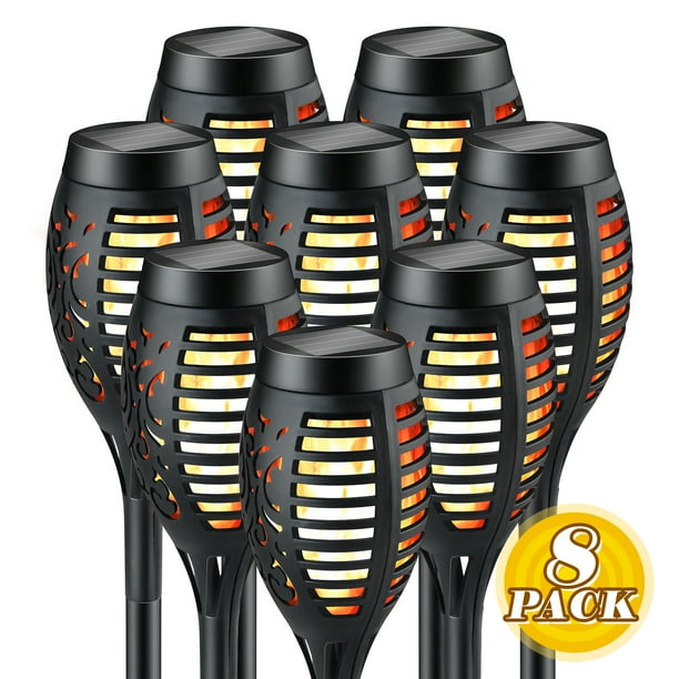 ABLEGRID Solar Torch Lights Outdoor, 8PK LED Solar Garden Lights