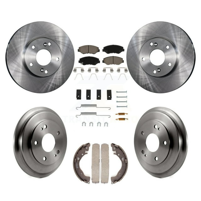 CMX Front Rear Disc Brake Rotors Ceramic Pads and Drum Kit (7Pc) for Car Honda Civic K8C-102270