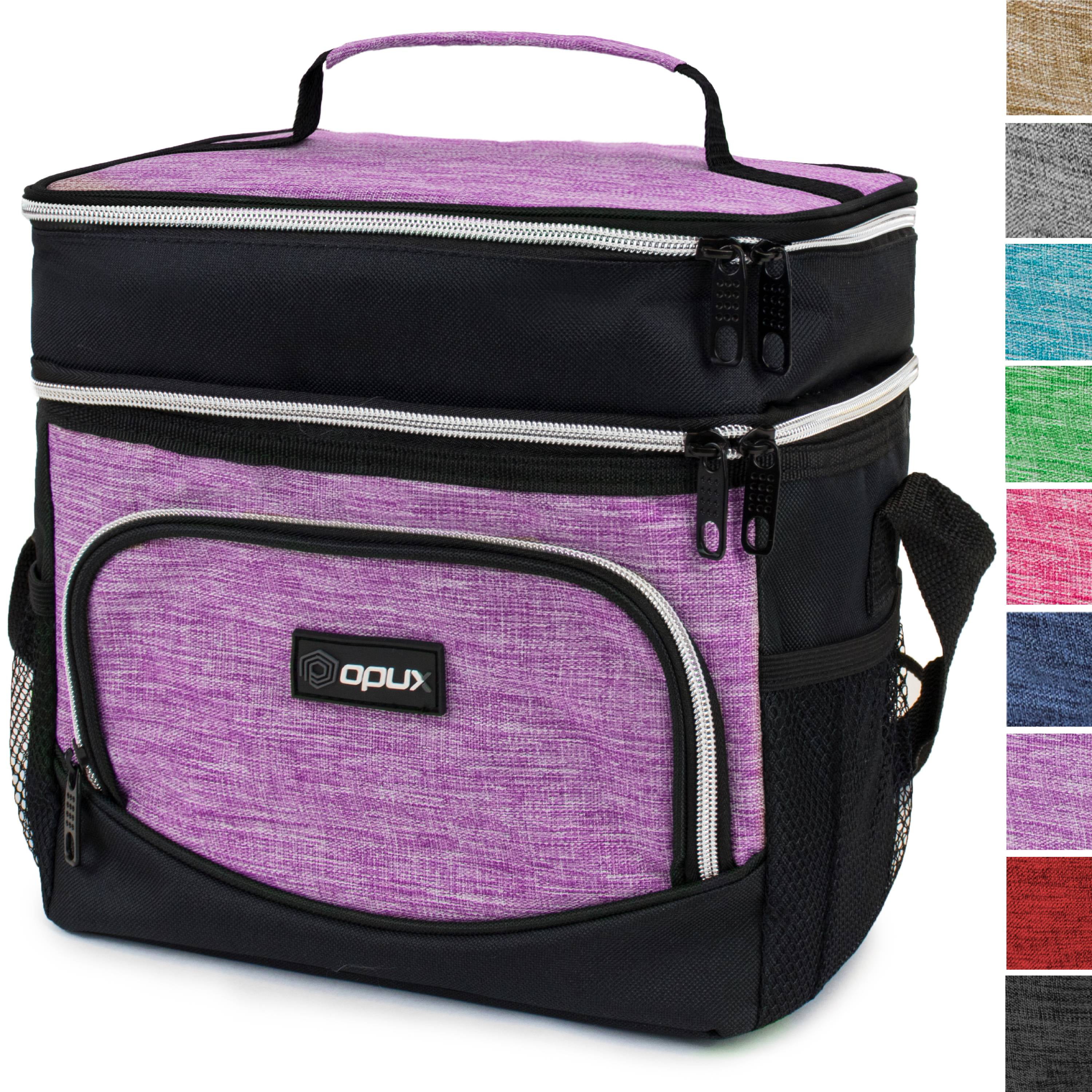 OPUX Insulated Dual Compartment Lunch Bag, Double Deck Lunch Box for