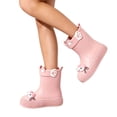 thumbnail image 2 of Women Mid Calf Rain Boots, Waterproof Non Slip Rubber Slip On Footwear For Outdoor Rainy Daily Activities Pink 7.5-8, 2 of 5