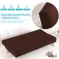 thumbnail image 2 of Eurhowing Stretch Futon Slipcover, Polyester Spandex Armless Sofa Bed Cover with Elastic Hem, 3-Seater Couch Sofa Protector, Brown, 2 of 7