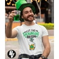 thumbnail image 2 of BROOKLYN VERTICAL St Patrick's Day Clover Lucky Charm Shenanigans Funny Short Sleeve Crew Neck T-Shirt| for Men and Women, 2 of 3