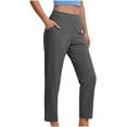 thumbnail image 6 of Inglocry Women's Golf Pants with 2 Pockets 7/8 High Waisted Stretch Ankle Pants for Women Business Casual Travel Athletic Work Dark Gray 2XL, 6 of 6