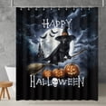 thumbnail image 2 of Happy Halloween Labrador Retriever Witch Pumpkins Bats Shower Curtain Lab Dog Lover Gifts Waterproof Bathroom Bathtub Curtain - 13012, 2 of 5