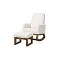 thumbnail image 2 of Baxton Studio Yashiya Mid-Century Modern Off-White Boucle Upholstered and Walnut Brown Finished Wood 2-Piece Rocking, 2 of 7