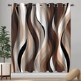 thumbnail image 2 of Brown Abstract Blackout Curtain, Stripe Black White Gray Aesthetic Art Window Curtains Living Room Bedroom Decor Darkening Window Drapes Treatments 53"W x 84"L (Pack of 2), 2 of 6
