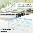 thumbnail image 5 of PAPROOS Twin Metal Daybed with Pop Up Trundle Bed, Heavy-Duty Steel Daybed for Bedroom Living Room, Modern Twin Size Daybed Frame with Adjustable Trundle, No Box Spring Needed, White, 5 of 9