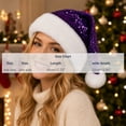 thumbnail image 2 of Sakuulaan Sequin Santa Hats for Adults, Double-Layer Faux Fur Christmas Party Hat, 6 Colors, One Size, 2 of 9