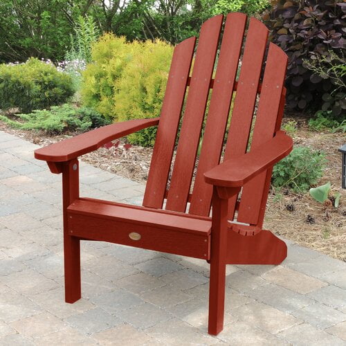 Patio Outdoor Plastic Adirondack Chair. Sides Weather ...