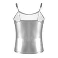 thumbnail image 2 of Sxiwei Kids Girls Spaghetti Shoulder Straps Dance Shirt Metallic Athletic Sports Camisole Tank Top Silver 6, 2 of 6
