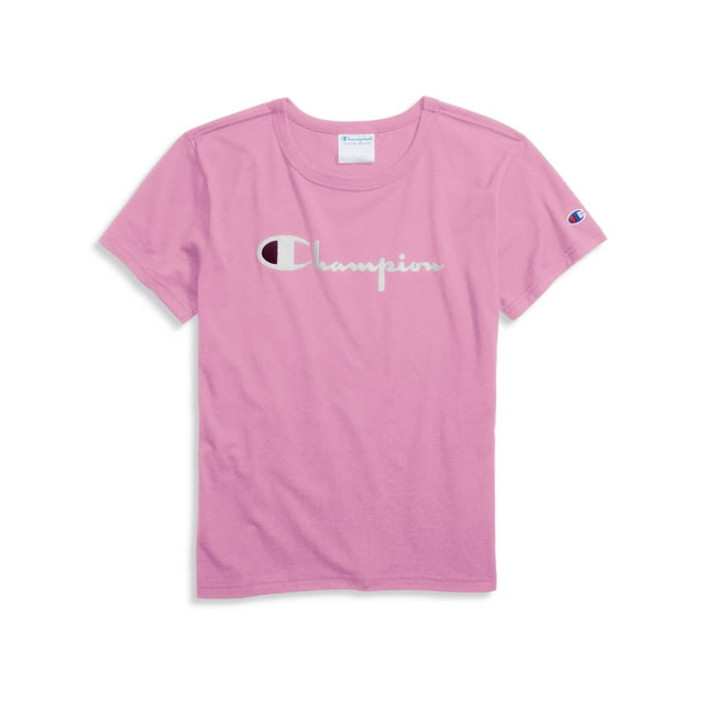 Champion Life Womens Original Tee, XS, Flocked Paper Orchid