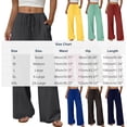 thumbnail image 4 of Women's Straight Leg Pants Ultra Soft Linen Relaxed Casual Pajama Lounge Pants with Pockets Summer Beach Vacation Clothes, 4 of 9