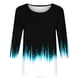 thumbnail image 4 of Camisetas Casuales de las Mujeres de Moda Impresa 3/4 Mangas Blusa Cuello Redondo para el Hogar Y Diario, 4 of 4