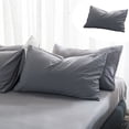 thumbnail image 4 of Household 100% Jersey Cotton Pillowcase-Light Weight, Comfortable Super Soft and Breathable Yarn-Dyed Pillow Cases with Envelope Closure (Gray,29.13x18.90in), 4 of 7