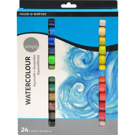 Daler-Rowney Simply Watercolor 12 Milliliter Tube Set, 24