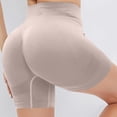 thumbnail image 4 of IWRICH Women's High Waist Workout Yoga Shorts Gym Seamless Cycling Scrunch Shorts Lifting Breathable Soft Comfy Activewear Beige XL, 4 of 7