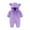 Purple, variant on Baby Jumpsuit Romper Hooded Cute Baby Clothes for Little Girl 9-12 Months