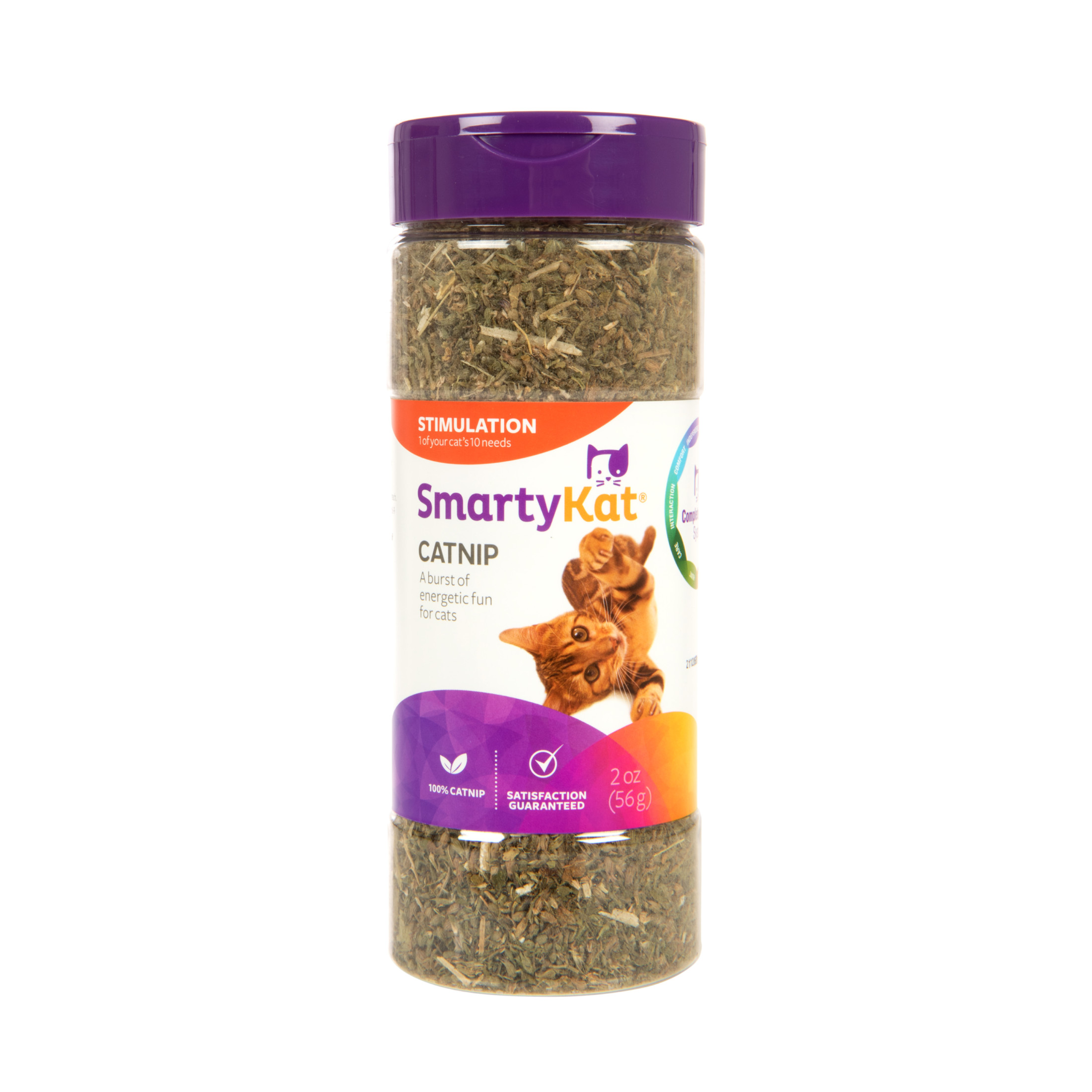 SmartyKat Organic Catnip for Cats, 100% Certified Organic & Natural, Pure & Potent, Resealable Shaker Canister, 2 Ounce