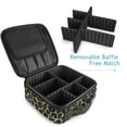 thumbnail image 4 of FORMRS Travel Makeup Bag Large Capacity Train Case Cosmetic Organizer with Adjustable Dividers, Green Leopard Pattern, 4 of 8