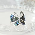 thumbnail image 4 of Captivating Butterfly Motif Rainbow Abalone Statement Sterling Silver Ring-12, 4 of 7