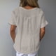 thumbnail image 4 of Fiudx Tops para Mujer Moda Mujer Verano Suelta Impresión Camiseta Manga Corta Algodón Lino Tops, 4 of 6