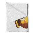 thumbnail image 2 of Turkey Soft Flannel Fleece Throw Blanket, Silly Turkey Cartoon Animal Characters with Pilgrims Hat Autumn Feast Day, Cozy Plush for Indoor and Outdoor Use, 70" x 90", Brown Black Yellow, by Ambesonne, 2 of 5
