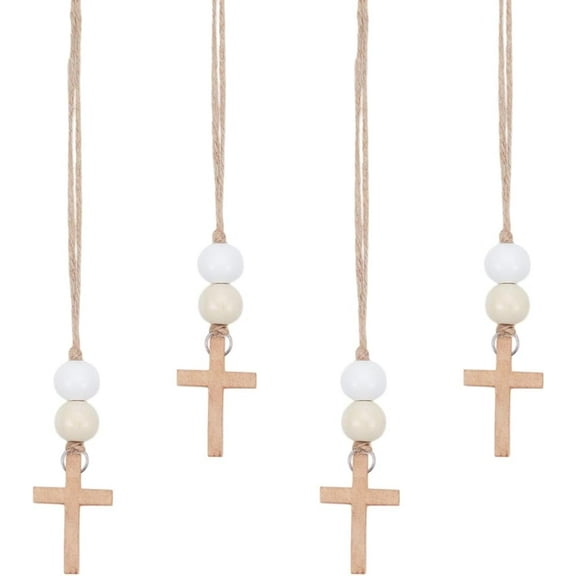 4pcs Cross Wood Hanging Ornament for Car Rear View Mirror Decoration Camel 220mm