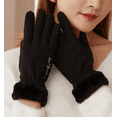 thumbnail image 4 of Guantes de invierno para mujer, para ciclismo, esquí, equitación, resistentes al viento, con pantalla táctil fría, guantes gruesos y cálidos, 4 of 6