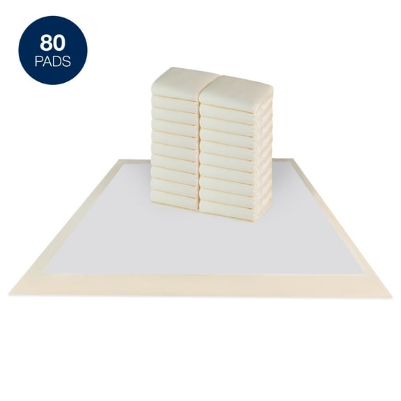 HALYARD Disposable Standard Underpads Incontinence Bed Pads, 30”x30” Case of 80, Beige-Comfortable Chucks Pads, Disposable, for Adults-Soft Bed Pads for Elderly/Adult Patient, 48823 (Case of 80)