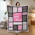 thumbnail image 2 of Heartfelt Gratitude Pink Gift For Boss Appreciation Theme Fleece Blanket Sofa Bed Travel Camping Polyester Throw Shipped From USA Soft Warm Comfortable Flannel Blanket Ideal For Family Friends Gift, 2 of 9