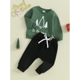 thumbnail image 4 of Autumn Baby Boys Christmas Clothes Sets 3M 6M 12M 18M 24M 3Y Xmas Tree Letter Print Sweatshirt and Pants Set, 4 of 10