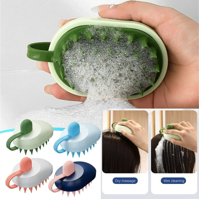 Xihbxyly Cepillo de Champú de Dientes Suaves, Diseño de Montaje En Pared, Agarre Cómodo, Uso En Seco y Húmedo, Alivia Dolores Corporales, Masaje de Spa, Moderno y Práctico, Fácil de Limpiar, 1 Cepill