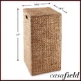 thumbnail image 3 of Casafield Laundry Hamper with Lid and Removable Liner Bag - Cinnamon Brown, Woven Water Hyacinth Square Laundry Basket for Clothes, 3 of 7