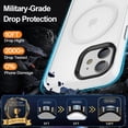 thumbnail image 5 of Strong Magnetic for iPhone 11 Case Compatible with Magsafe, [13FT Drop Resistant] Translucent Matte Skin Feeling Back, Aluminum Alloy Keys Shockproof Phone Case iPhone 11, Frosted White, 5 of 14