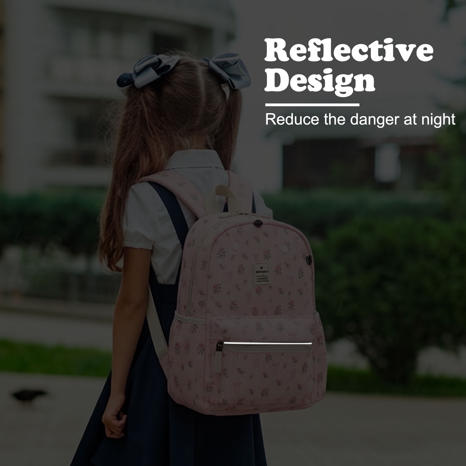 Mochila para niños pequeños de 2 a 5 años, para preescolar, con tira reflectante y anillos en D, ligera, perfecta de pana, regreso a clases, para carpeta de 13.5" 8