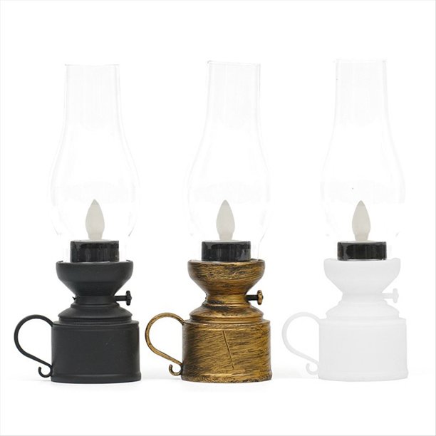 Adornos de Lámpara de Vela Vintage Lámpara de Mesa de Luz de Noche LED Decoración de Escritorio Boda Al Aire Libre Festival en Casa