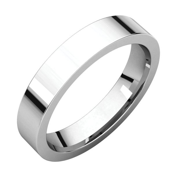 Jewelry Sterling Silver 4mm Flat Comfort Fit Band Ring Ring Size to 15