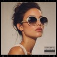 thumbnail image 5 of SA106 Womens Metal Heart Jewel Chain Hinge Classic Round Butterfly Plastic Sunglasses / Ivory Frame - Black Brown Lens, 5 of 9
