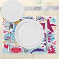 thumbnail image 3 of Ambesonne Cartoon Place Mats Set of 4, Marine Ocean Life, Standard Size, Multicolor, 3 of 6