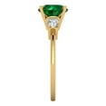 thumbnail image 3 of Three-Stone Engagement Ring for Women - 2ct Simulated Emerald in 18K Yellow Gold Promise Ring, 3 of 6