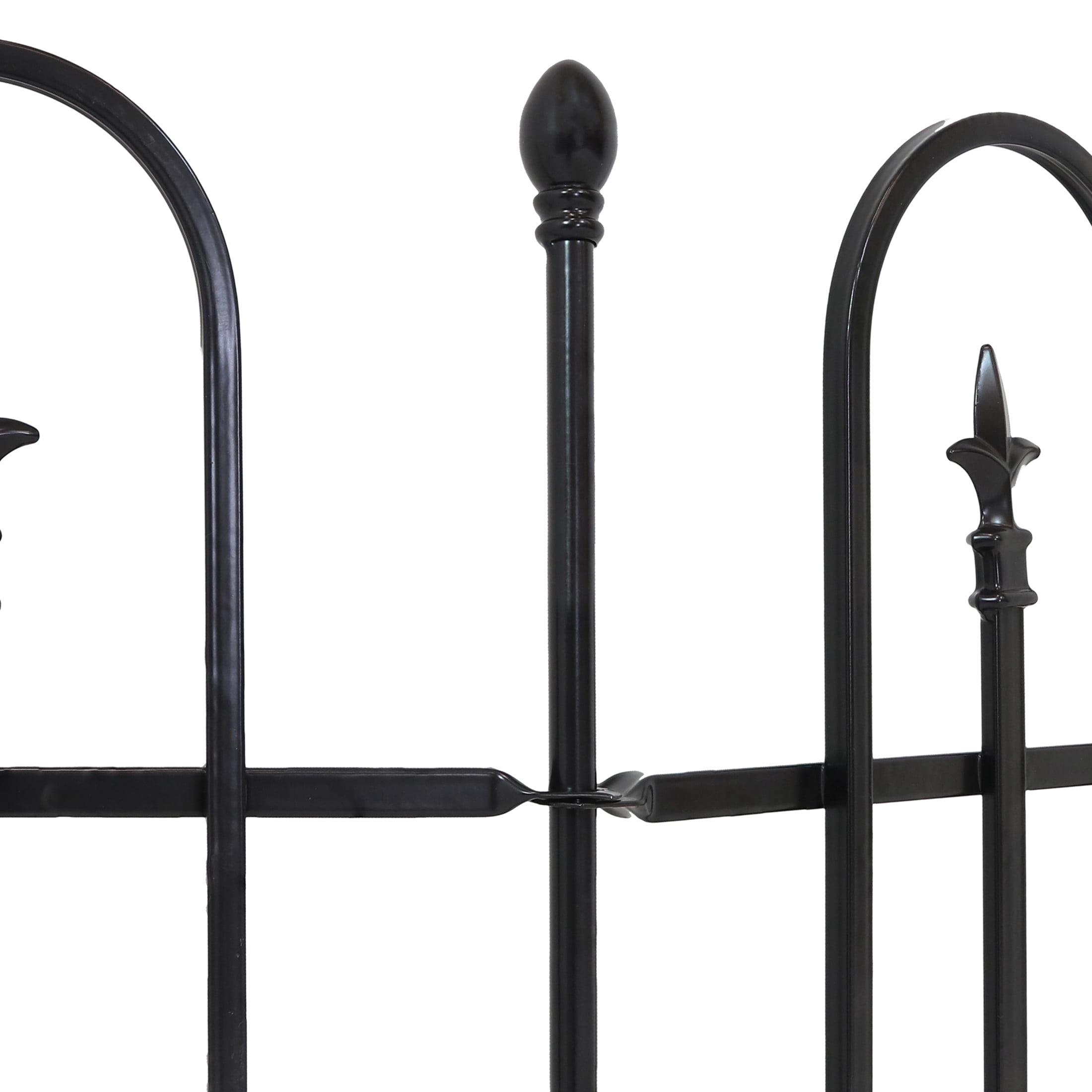 Sunnydaze Strasbourg 30.5" x 37.5" Black Steel Decorative Garden Fence Panels (2 Count)