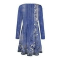 thumbnail image 4 of FrzhBrz Flowy Dresses for Women Comfy Long Sleeve Dress for Women Printed Loose Summer Fashion Swing Crewnenck Midi Dresses with Pocket, 4 of 5