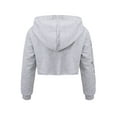 thumbnail image 2 of Zaldita Girls Sweatshirt Hooded Girls Long Sleeve Crop Tops Butterfly Print Kids Hoodies Pullover Grey 16, 2 of 7