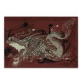 thumbnail image 1 of Dragon Cutting Board, Angry Dragon Doodle on Grunge Background Japanese Eastern Ethereal Pattern Print, Decorative Tempered Glass Cutting and Serving Board, Small Size, Ivory and Ruby, by Ambesonne, 1 of 1