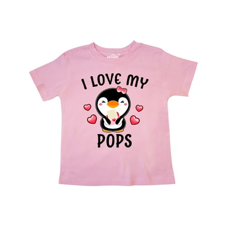 

Inktastic I Love My Pops with Cute Penguin and Hearts Gift Toddler Toddler Girl T-Shirt